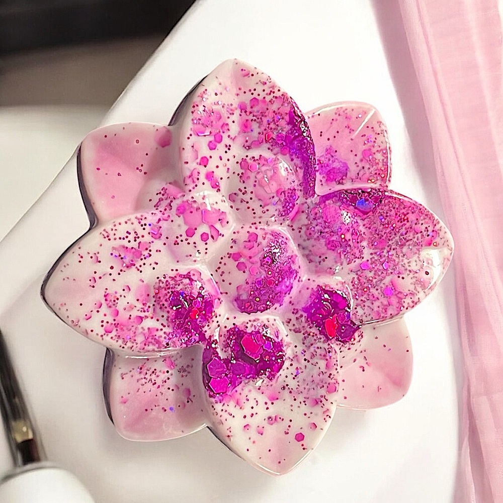 Glitter lavender handmade soap 3x3 inches 6oz made with DONKEY Milk